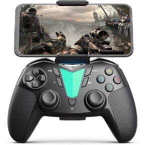 Mobile Game Controller Compatible with iPhone iPad(Ver.13 or Later, Only for MFi Games) / Android Smart Phone(Just for Ver.10) / PS4, ONE Pro Wireless Gaming Gamepad Joystick - Black