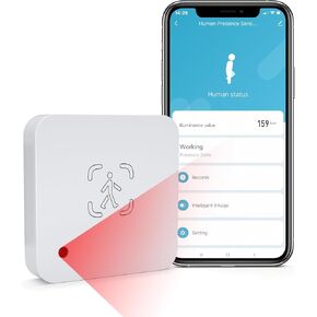eMylo Human Presence Sensor WiFi Presence Sensor WiFi Motion Sensor Wave Radar Detection Sensor Smart Motion Detector Compatible with TUYA/Smart Life(2.4 GHz Wi-Fi Required)