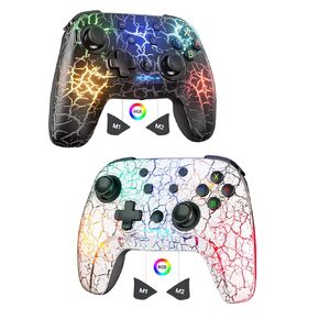 2 Pack Wireless Switch Controller, 1000mAh Switch Pro Controller with 9 Color LED, Programmable, Dual Vibration,6-Axis Gyro, Motion, Turbo, Share, Wake Up, Screenshot, Compatible with Switch/Switch Lite/OLED/PC