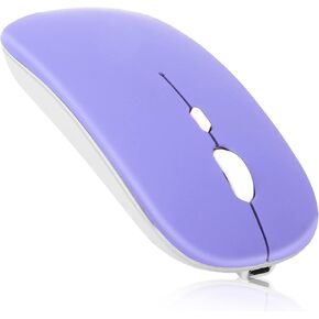 UrbanX 2.4GHz & Bluetooth Mouse Rechargeable Wireless Mouse for Amazon Fire HD 10/ Plus/Max 11 & All Kindle Devices Wireless Mouse for Laptop/PC/Mac/iPad pro/Tablet/Android -RGB LED Lavender Purple in Kuwait