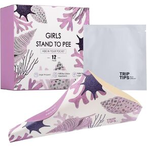 TRIPTIPS أنثى مبولة جهاز التبول الإناث القابل للتصرف للنساء قمع تبول قابل للطي للنساء حامل ورق مقاوم للماء وكوب تبول للمراحيض العامة، السفر (حزمة من 12) in Kuwait