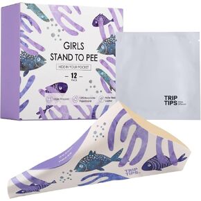 TRIPTIPS Female Urinal Disposable Female Urination Device Urinal for Women Foldable Pee Funnel for Women Waterproof Paper Stand and Pee Cup for Public Toilets, Traveling (Pack of 12)