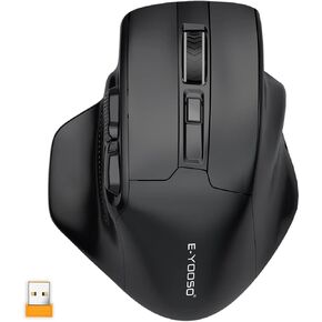 E-YOOSO Large Bluetooth Wireless Mouse, X-31 Large Mouse for Big Hands, 5-Level 4800 DPI, 6 Button Big Ergo Computer Mouse, 18 Months Battery Life Cordless Mouse for Laptop, Chromebook