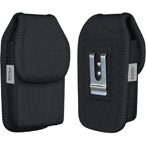 AGOZ Case 7"x3.6"x0.75" for Samsung Galaxy A14, A15, A23, A24, A25, Note 20, S24 Ultra, S23 Ultra, S22 Plus, A71, A02s, A03s Pouch Holster with Belt Loops, Metal Clip (FITS W/Defender Cover)
