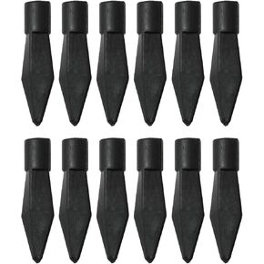 RLECS 12pcs Soft Rubber Practice Archery Arrowhead Inner Dia. 8mm Glue on Target Arrow Tips for Archery CS Shooting/Archery Hunting Game, Black