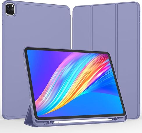 iMieet iPad Pro 12.9 Inch Case 2022/2021/2020/2018 (6th/5th/4th/3rd Gen) with Pencil Holder [Support iPad 2nd Pencil Charging/Pair],Trifold Stand Smart Case with Soft TPU Back,Auto Wake/Sleep(Black) in Kuwait
