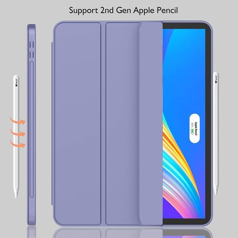 iMieet iPad Pro 12.9 Inch Case 2022/2021/2020/2018 (6th/5th/4th/3rd Gen) with Pencil Holder [Support iPad 2nd Pencil Charging/Pair],Trifold Stand Smart Case with Soft TPU Back,Auto Wake/Sleep(Black) in Kuwait