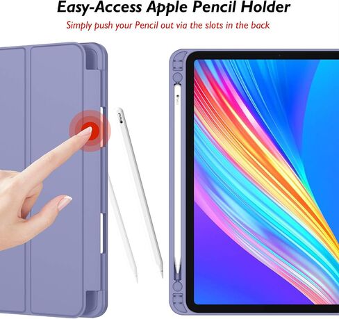 iMieet iPad Pro 12.9 Inch Case 2022/2021/2020/2018 (6th/5th/4th/3rd Gen) with Pencil Holder [Support iPad 2nd Pencil Charging/Pair],Trifold Stand Smart Case with Soft TPU Back,Auto Wake/Sleep(Black) in Kuwait