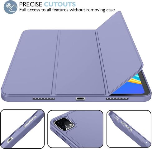 iMieet iPad Pro 12.9 Inch Case 2022/2021/2020/2018 (6th/5th/4th/3rd Gen) with Pencil Holder [Support iPad 2nd Pencil Charging/Pair],Trifold Stand Smart Case with Soft TPU Back,Auto Wake/Sleep(Black) in Kuwait