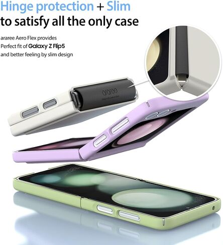 araree Aero Flex for Galaxy Z Flip 5 Case with Hinge Protection, Slim Protective Cover (PC) with Hinge Protector (TPU), Compatible with Galaxy Z Flip 5 5G (Black, Z Flip 5) in Kuwait