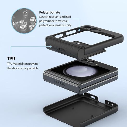 araree Aero Flex for Galaxy Z Flip 5 Case with Hinge Protection, Slim Protective Cover (PC) with Hinge Protector (TPU), Compatible with Galaxy Z Flip 5 5G (Black, Z Flip 5) in Kuwait