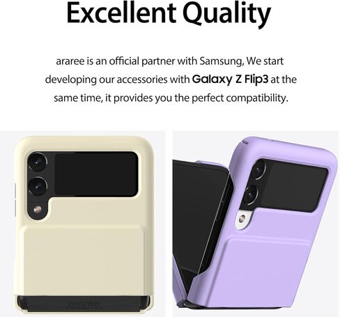 حافظة Araree Aero Flex لهاتف Galaxy Z Flip 5 مع حماية مفصلية، غطاء واقي نحيف (PC) مع واقي مفصلي (TPU)، متوافق مع Galaxy Z Flip 5 5G (أسود، Z Flip 5) in Kuwait