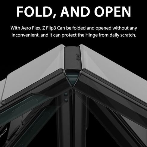حافظة Araree Aero Flex لهاتف Galaxy Z Flip 5 مع حماية مفصلية، غطاء واقي نحيف (PC) مع واقي مفصلي (TPU)، متوافق مع Galaxy Z Flip 5 5G (أسود، Z Flip 5) in Kuwait