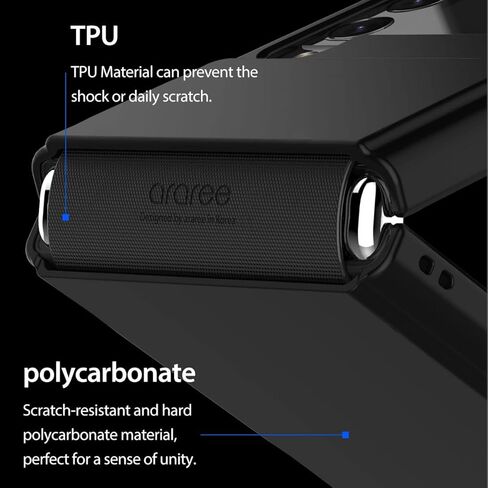 حافظة Araree Aero Flex لهاتف Galaxy Z Flip 5 مع حماية مفصلية، غطاء واقي نحيف (PC) مع واقي مفصلي (TPU)، متوافق مع Galaxy Z Flip 5 5G (أسود، Z Flip 5) in Kuwait