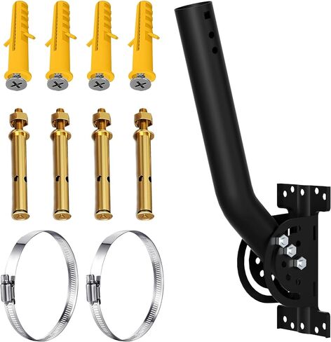 دعامة تثبيت هوائي محوري شديد التحمل، صاري صلب J-Pipe (قطب 1.38 بوصة × 12 بوصة) للتركيب على الحائط أو السقف أو السقف، متوافق مع هوائيات التلفزيون الخارجية، موسع WiFi، محطات الطقس، Starlink in Kuwait