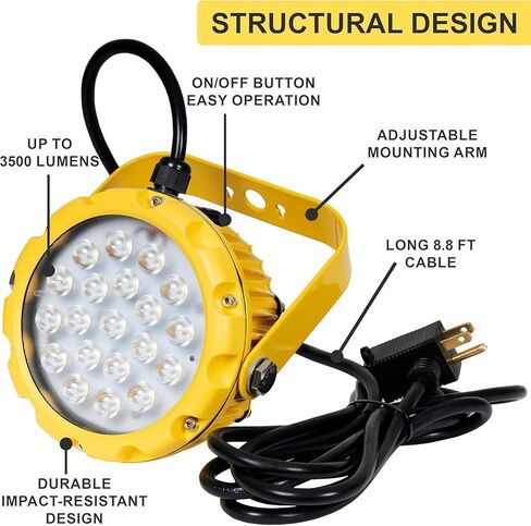 Vergo Industrial 30 Watt Loading Dock Light - IP65 Waterproof 3500 Lumens LED Dock Light with 180 Degree Rotatable Lamp Head, Ideal for Indoor & Outdoor Security, Containers, Warehouses (1 Pack) in Saudi Arabia