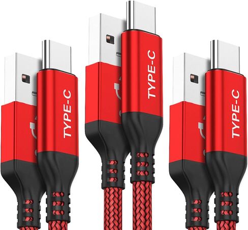 AkoaDa USB C Cable, 3-Pack (10ft+6.6ft+3.3ft) 3.1A USB A to USB-C Fast Charger Cord Compatible with iPhone 16 15 Pro Max Samsung Galaxy S24 S23 S22 S20 Note S21 S20 Plus iPad 10 Air 5 4 Mini 6 LG Moto in Kuwait