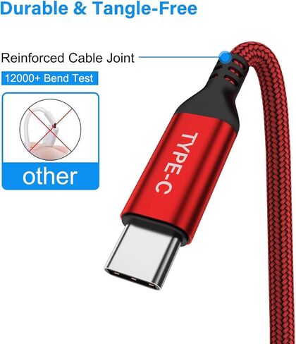 AkoaDa USB C Cable, 3-Pack (10ft+6.6ft+3.3ft) 3.1A USB A to USB-C Fast Charger Cord Compatible with iPhone 16 15 Pro Max Samsung Galaxy S24 S23 S22 S20 Note S21 S20 Plus iPad 10 Air 5 4 Mini 6 LG Moto in Kuwait