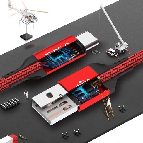 AkoaDa USB C Cable, 3-Pack (10ft+6.6ft+3.3ft) 3.1A USB A to USB-C Fast Charger Cord Compatible with iPhone 16 15 Pro Max Samsung Galaxy S24 S23 S22 S20 Note S21 S20 Plus iPad 10 Air 5 4 Mini 6 LG Moto in Kuwait