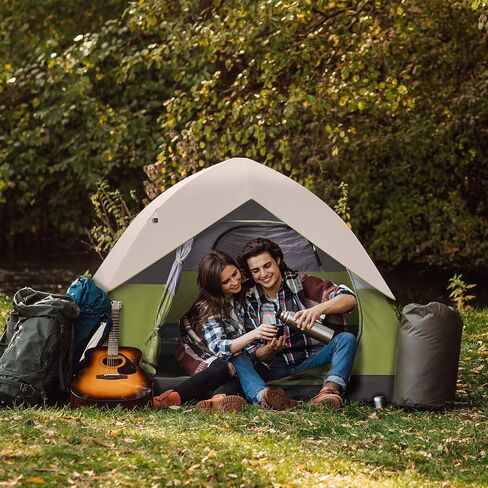 2/4-Person Family Dome Tent with Removable Rain-Fly, Easy Set Up Portable Camping Tent for Backpacking Hiking Backyard Outdoor, Green/Blue/2-person/4-person in Saudi Arabia