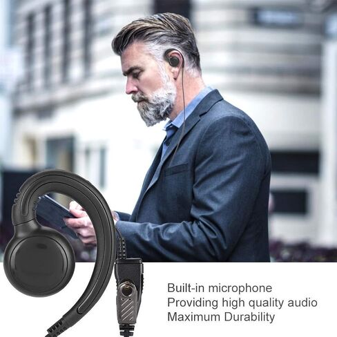 abcGoodefg 2 Pin Walkie Talkie Earpiece with Mic, Radio Ear Piece for Police Radios Law Enforcement Walkie Talkie Radio Compatible with Motorola CP200 CP200D CLS1110 (1Pack) in Saudi Arabia