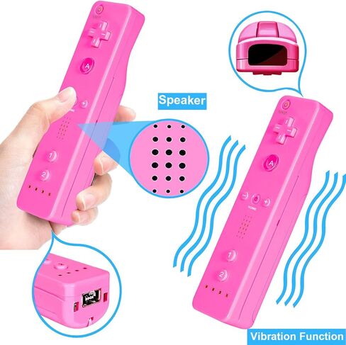 وحدة تحكم عن بعد NC Wii ووحدة تحكم Nunchaku، تستخدم لوحدة تحكم Nintendo Wii وWii U، مع حافظة من السيليكون وحزام المعصم. (وردي + أزرق) in Kuwait