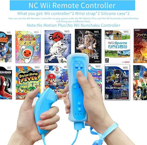 وحدة تحكم عن بعد NC Wii ووحدة تحكم Nunchaku، تستخدم لوحدة تحكم Nintendo Wii وWii U، مع حافظة من السيليكون وحزام المعصم. (وردي + أزرق) in Kuwait