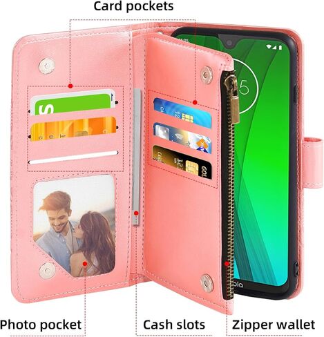 Asuwish Phone Case for Moto G7/G7+/Revvlry Plus Wallet Cell Cover with Screen Protector Lanyard Wrist Strap Mandala Flower Card Holder Motorola G7Plus Moto7 XT1962-1 G 7 7G Tmobile Revvlry+ Purple in Kuwait