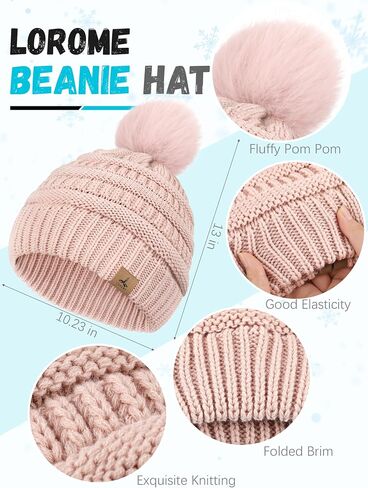 LOROME Winter Hat Scarf Earmuff Gloves for Women, Winter Gloves Touchscreen Gloves Beanie Hat Earmuffs Womens Scarves Winter in Saudi Arabia