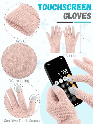 LOROME Winter Hat Scarf Earmuff Gloves for Women, Winter Gloves Touchscreen Gloves Beanie Hat Earmuffs Womens Scarves Winter in Saudi Arabia