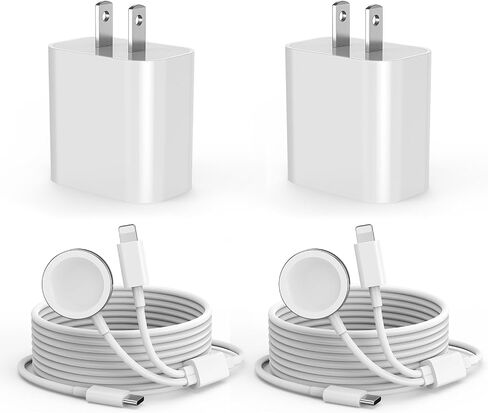Upgraded 2-in-1 Apple Watch Charger and iPhone Charger with Fast USB C Charging Cable [Apple MFi Certified] 20W Wall Charger Block - for Apple Watch Series SE/9/8/7/6&iPhone 14/13/12/11 in Saudi Arabia