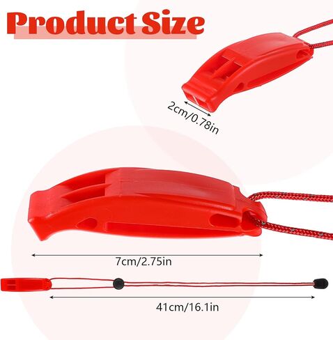Mozeat Lens 6 Pcs Emergency Safety Whistles Survival Whistles with Adjustable Reflective Lanyard Marine Whistle Loud Plastic Whistle for Hiking Camping Boating Survival Rescue Signaling in Saudi Arabia