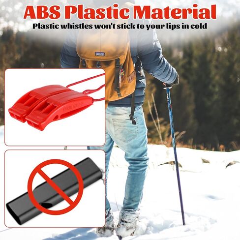 Mozeat Lens 6 Pcs Emergency Safety Whistles Survival Whistles with Adjustable Reflective Lanyard Marine Whistle Loud Plastic Whistle for Hiking Camping Boating Survival Rescue Signaling in Saudi Arabia