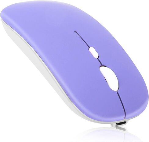 UrbanX 2.4GHz & Bluetooth Mouse Rechargeable Wireless Mouse for Amazon Fire HD 10/ Plus/Max 11 & All Kindle Devices Wireless Mouse for Laptop/PC/Mac/iPad pro/Tablet/Android -RGB LED Lavender Purple in Kuwait