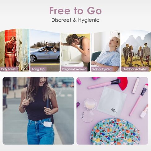 TRIPTIPS Female Urinal Disposable Female Urination Device Urinal for Women Foldable Pee Funnel for Women Waterproof Paper Stand and Pee Cup for Public Toilets, Traveling (Pack of 12) in Kuwait