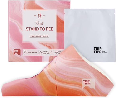 TRIPTIPS Female Urinal Disposable Female Urination Device Urinal for Women Foldable Pee Funnel for Women Waterproof Paper Stand and Pee Cup for Public Toilets, Traveling (Pack of 12) in Saudi Arabia