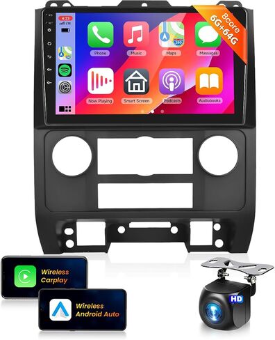 راديو 8Core 6G 128G لسيارة Ford Escape/Ford Kuga/Mazda Tribute 2007-2012 مع CarPlay لاسلكي Android Auto/9 بوصة 1280x720P IPS لمس/BT5.0/GPS/WiFi/DSP/46 EQ/كاميرا احتياطية in Saudi Arabia
