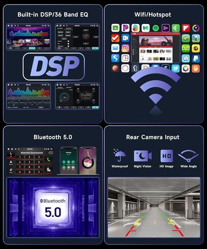راديو 8Core 6G 128G لسيارة Ford Escape/Ford Kuga/Mazda Tribute 2007-2012 مع CarPlay لاسلكي Android Auto/9 بوصة 1280x720P IPS لمس/BT5.0/GPS/WiFi/DSP/46 EQ/كاميرا احتياطية in Saudi Arabia