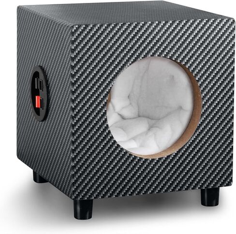 صندوق مضخم صوت مستدير مقاس 4 بوصات، حاوية مكبر صوت مربعة الشكل للسيارة، حاوية صوت للسيارة ذات اتصال صوتي أمريكي، حاوية صندوق فرعي مفرد مع وسادات قطنية ممتصة للصوت ومكبرات صوت in Kuwait