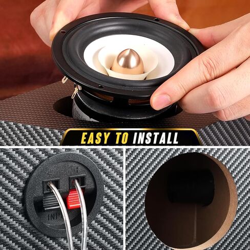 صندوق مضخم صوت مستدير مقاس 4 بوصات، حاوية مكبر صوت مربعة الشكل للسيارة، حاوية صوت للسيارة ذات اتصال صوتي أمريكي، حاوية صندوق فرعي مفرد مع وسادات قطنية ممتصة للصوت ومكبرات صوت in Kuwait