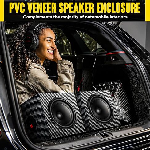 صندوق مضخم صوت مستدير مقاس 4 بوصات، حاوية مكبر صوت مربعة الشكل للسيارة، حاوية صوت للسيارة ذات اتصال صوتي أمريكي، حاوية صندوق فرعي مفرد مع وسادات قطنية ممتصة للصوت ومكبرات صوت in Kuwait