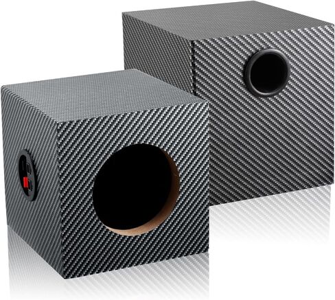 صندوق مضخم صوت مستدير مقاس 4 بوصات، حاوية مكبر صوت مربعة الشكل للسيارة، حاوية صوت للسيارة ذات اتصال صوتي أمريكي، حاوية صندوق فرعي مفرد مع وسادات قطنية ممتصة للصوت ومكبرات صوت in Kuwait