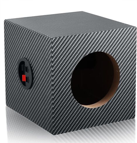 صندوق مضخم صوت مستدير مقاس 4 بوصات، حاوية مكبر صوت مربعة الشكل للسيارة، حاوية صوت للسيارة ذات اتصال صوتي أمريكي، حاوية صندوق فرعي مفرد مع وسادات قطنية ممتصة للصوت ومكبرات صوت in Kuwait