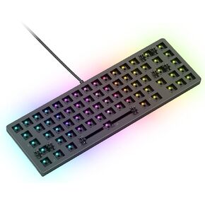 Glorious Gaming GMMK 2 Compact 65% Barebones (الإطار فقط) - إطار لوحة مفاتيح ميكانيكية للألعاب، حجم TKL صغير (65%)، ألومنيوم، قابل للتخصيص، لكل مفتاح RGB، تخطيط QWERTY أمريكي - أسود in Kuwait