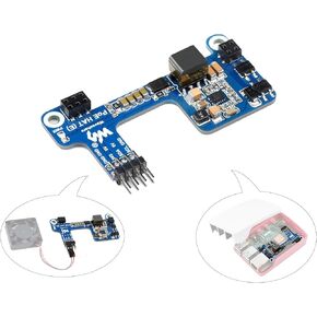 PoE HAT for Raspberry Pi 4B/Raspberry Pi 3B+, Power Over Ethernet (PoE) Support 802.3af PoE Network Standard, Compatible with Raspberry Pi Official Case, Support Connecting Cooling Fan
