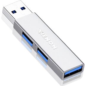 محور USB 3.0، VIENON ألومنيوم 3 منافذ USB موزع USB موسع USB لأجهزة الكمبيوتر المحمول، Xbox، محرك فلاش، HDD، وحدة التحكم، الطابعة، الكاميرا، لوحة المفاتيح، الماوس