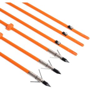 3/6Pcs Bowfishing Arrows Fiberglass Solid Arrows with Fish Hunting Broadhead