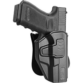 GUN & FLOWER Holster Compatible with Glock 19 19X 23 32 44 45 (Gen 3-5), Level II Retention Outside Waistband for G19 G19X G23 G32 G45, | Paddle 360 Degrees Adjustable