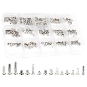 QTEATAK 300Pcs Silver Laptop Notebook Computer Replacement Screws Kit for Laptop SSD Hard Disk SATA
