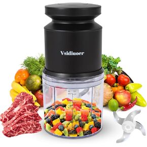 Food Processor, 400W Electric Food Chopper with 2 Glass Bowls (8 Cup+2.5 Cup), Meat Grinder with 2 Sets Stainless Steel Blades for Baby Food,Meat, Vegetables, Fruits, Nuts